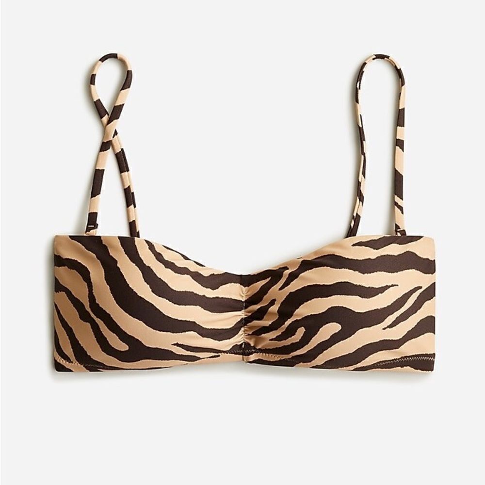 J Crew Bandeau bikini top in zebra stripe
